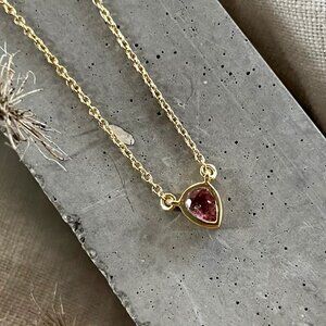 Pink Tourmaline and Gold Necklace